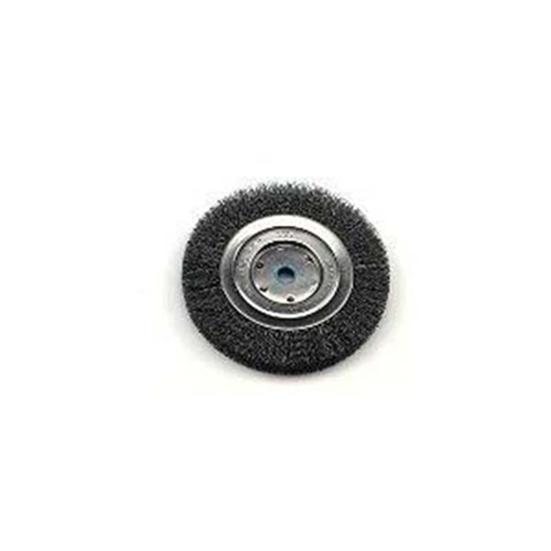 Bench Grinder Wire Wheel, 6" Diameter, Coarse Crimped Wire, Narrow Face, 5/8" to 1/2" Arbor