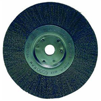 Bench Grinder Wire Wheel, 6" Diameter, Fine Crimped Wire, Narrow Face, 5/8" to 1/2" Arbor