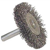 Wire Wheel, 1-1/2" Diameter, Coarse Crimped Wire, 1/4" Round Stem, 20,000 RPM Max