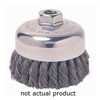 Weiler 36040 Wire Cup Brush, 3" Diameter, Extra Coarse Knotted Wire, 1/2" - 13 Threaded Arbor, 14,000 RPM Max
