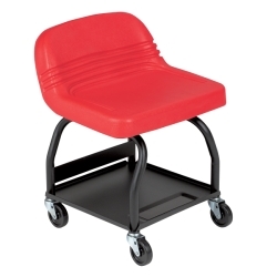 Large Padded Mechanic's Creeper Seat w/ Tool Tray, Red