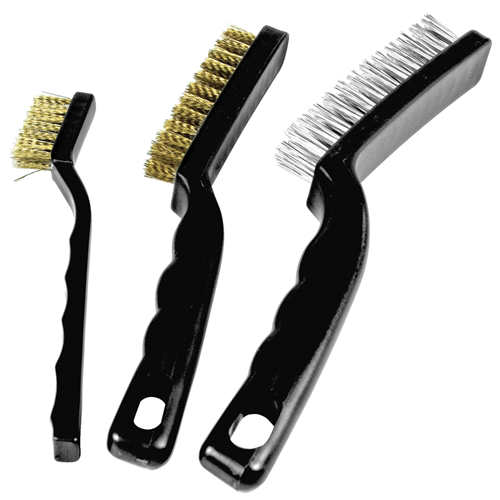 Performance Tool 3-Piece Brass and Stainless Steel Wire Brush Set