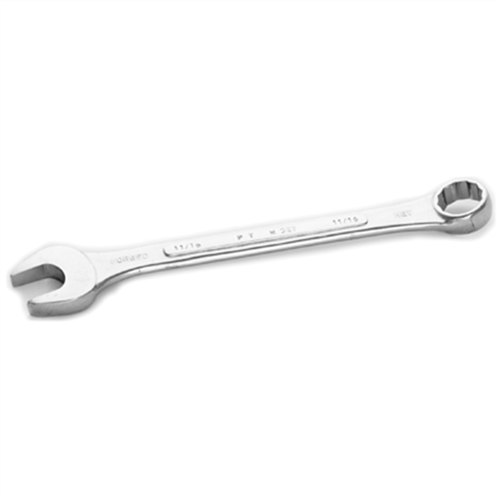 Chrome Combination Wrench, 11/16", with 12 Point Box End, Raised Panel, 8-1/8" Long