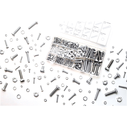 240 Piece Zinc Nut and Bolt Hardware Kit