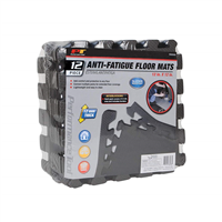 Performance Tool 12 in. x 12. in. Anti-Fatigue Gray Floor Mats (12-Piece)