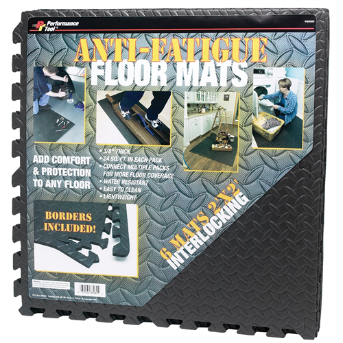 Diamond Shape 2' x 2' Interlocking Anti-Fatigue Mats (Pack of 6)