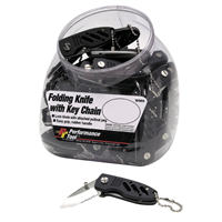 Wilmar Corp. / Performance Tool W989 Rubber Grp Folding Knife Fishbowl 50 Pcs