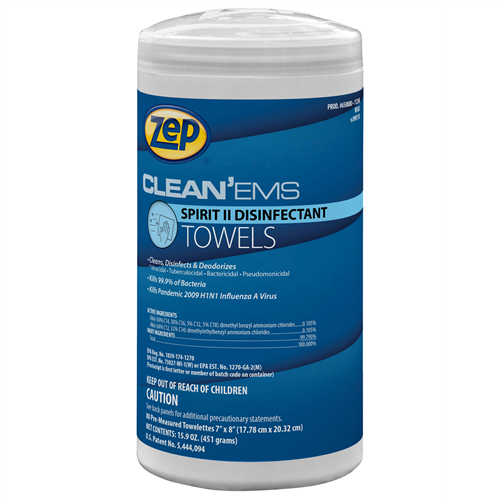 Zep 650880 Clean?Ems Spirit Ii Disinfectant Towels