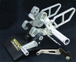 05-0640BA - SILVER Ducati 848/1098/1198, 848 Evo (Std Shift Only) Rearset Kit W/Pedals