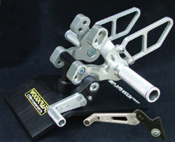 05-0640BA - SILVER Ducati 848/1098/1198, 848 Evo (Std Shift Only) Rearset Kit W/Pedals