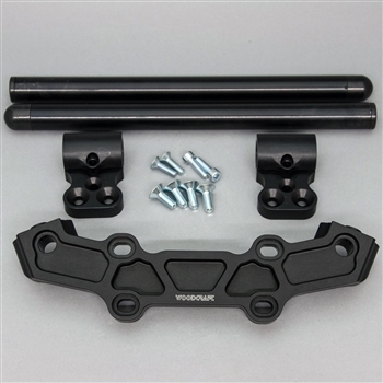 Yamaha FZ09 '17 Clipon Riser Set 1-1/2" W/Adapter Plate, Bracket, W/Standard Black Bars - Woodcraft