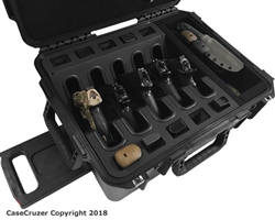 universal quick draw handgun case with Wheels - 5 pack