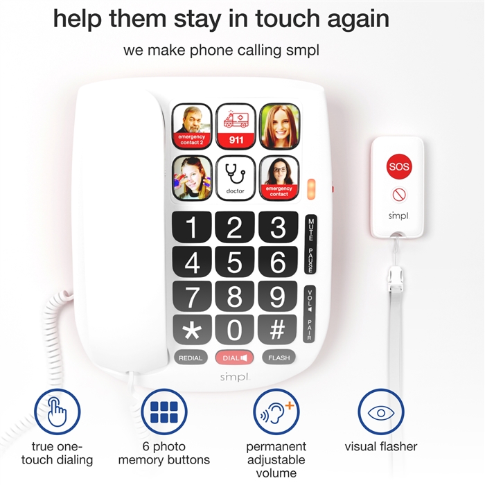 Easy-To-Use Senior Mobile Phone w/ Picture Dialing, Video Chat + Emergency  911 Calling, Protects elderly w/ Alzheimer's w/ GPS Tracking, Control  Incoming & Outgoing Calls, Works w/ Many Carriers