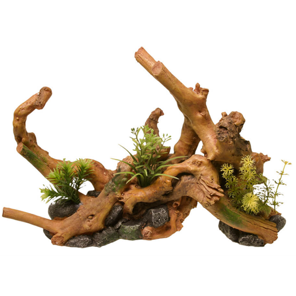 Blue Ribbon Exotic Ornaments - Driftwood Centerpiece with Plants - Large