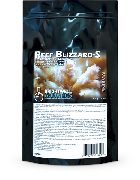 Brightwell Reef Blizzard-S - Powdered Planktonic Food Blend for SPS and MPS Corals 50g