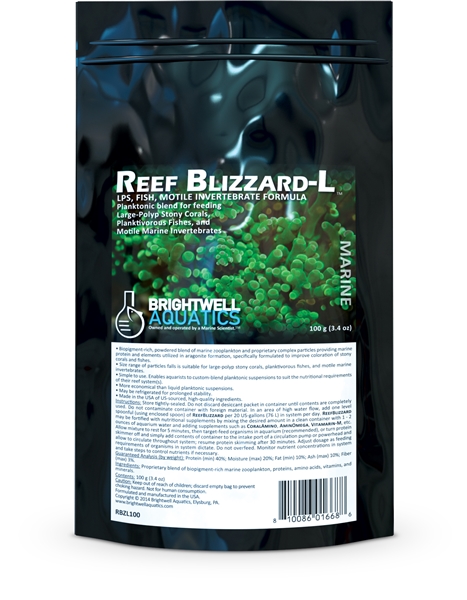 Brightwell Reef Blizzard- L Powerdered Planktonic Food Blend for LPS, Plankiborous Fish, and Inverts 50g