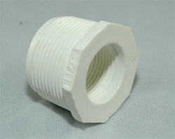 PVC Reducer Bushing 1.25" x 3/4" - TxT WHITE