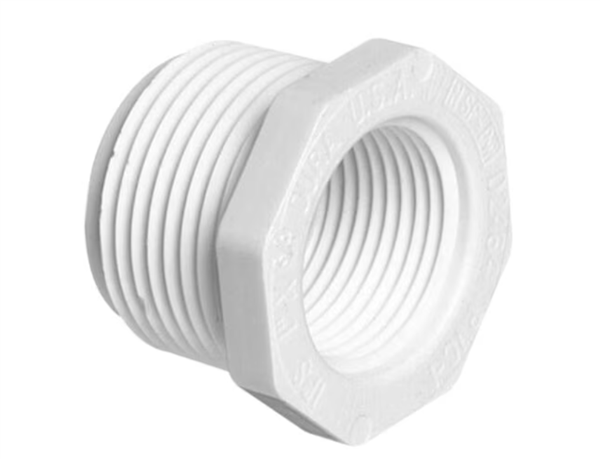 PVC Reducer Bushing 1.5" x 1.25" - TxT WHITE