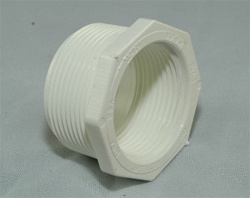 PVC Reducer Bushing 1.5" x 1" - TxT WHITE