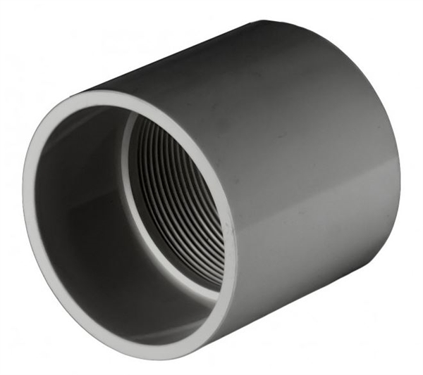 PVC Female Adapter - Schedule 80 GRAY - Socket x FPT - 3/4 Inch