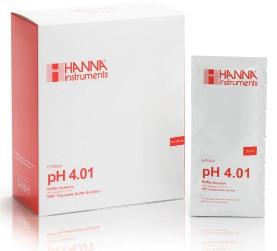 Hanna pH 4.01 Calibration Buffer Sachets (25 x 20 mL) - HI70004P