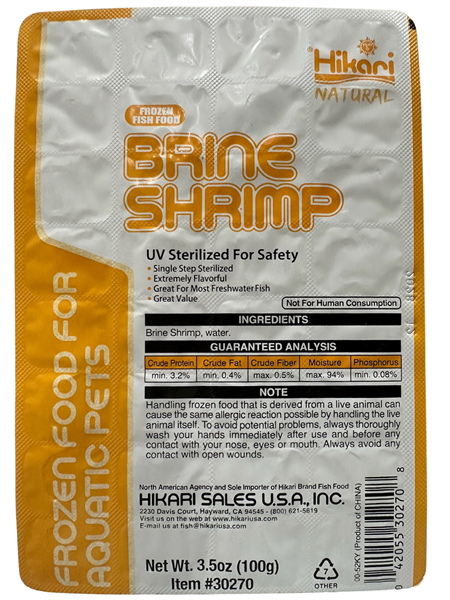 Hikari FROZEN Natural Brine Shrimp 3.5oz Cube - 18 Pack