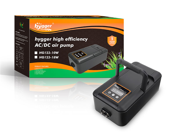 Hygger High Efficiency AC/DC Rechargeable Aquarium Air Pump - HG123-10W