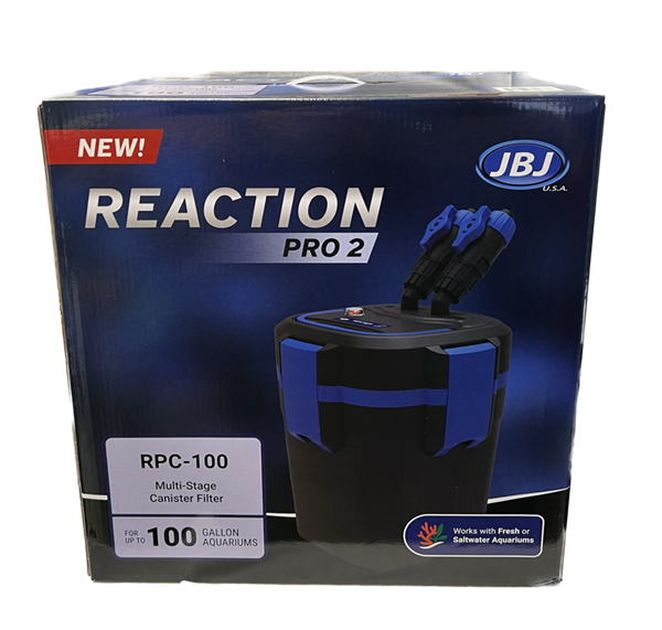 JBJ Reaction PRO 2 - Multi Stage Canister Filter up to 100 gallons, 7 Watt UV - 360 gph