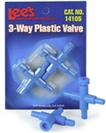 Lee's Three-Way Plastic Valve, 2/Blister Card