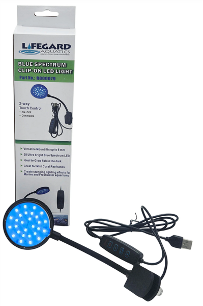 Lifegard Aquatics Blue Spectrum 2.5" Clip-On USB LED Light
