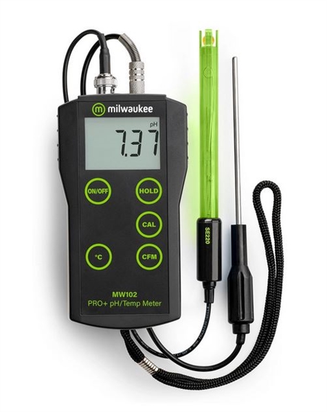 Milwaukee MW102 PRO+ 2-in-1 pH and Temperature Meter with ATC