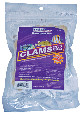 Ocean Nutrition FROZEN Clams on the Half Shell 8oz