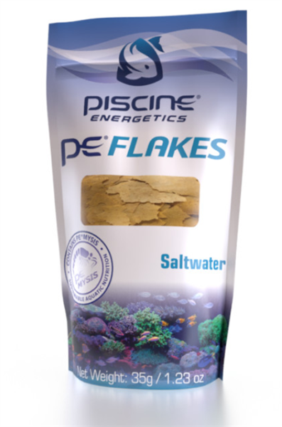 Piscine Energetics Flake Fish Food - Saltwater 35g Pouch