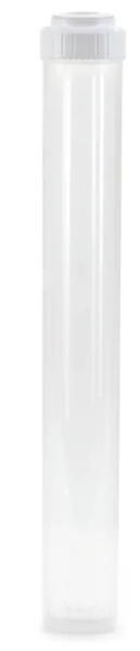 RO 20" x 2.5" Empty Clear Cartridge Refillable (Screw Top) - White