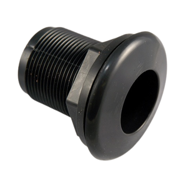 Schedule 40 Bulkhead 1/2" SxS Black (Hole size 1-1/8")