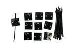 Cable Ties w/ Adhesive Back - BLACK 10PK
