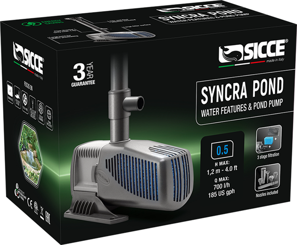 Sicce SyncraPond 0.5 Pond Pump with Fountain - 185gph