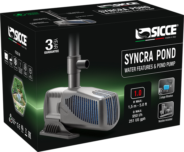Sicce SyncraPond 1.0 Pond Pump with Fountain - 251gph