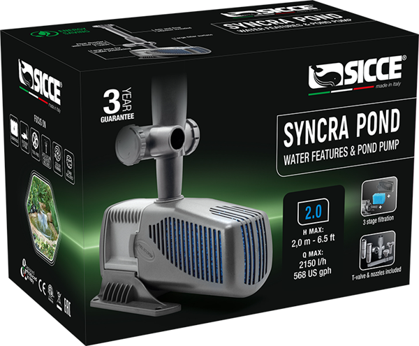 Sicce SyncraPond 2.0 Pond Pump with Fountain - 568gph