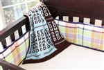 Baby Blanket - Brown and Light Blue