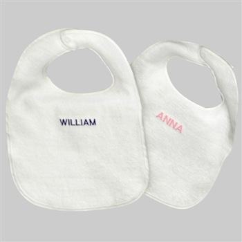 Custom Embroidered White Bib