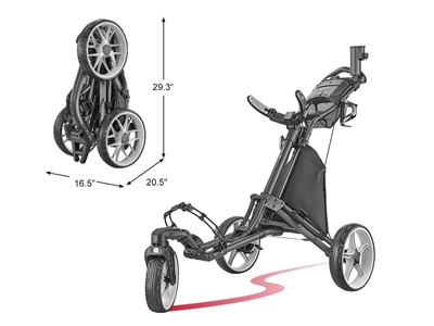 CaddyLite One-Click Swivel V8 - Golf Push Cart