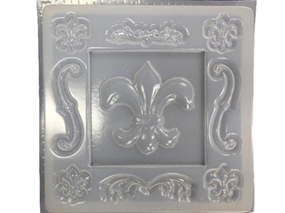 Fleur De Lis concrete stepping stone mold 1157