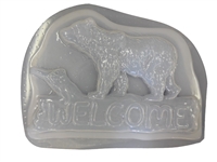 Bear welcome plaster or concrete mold 7215
