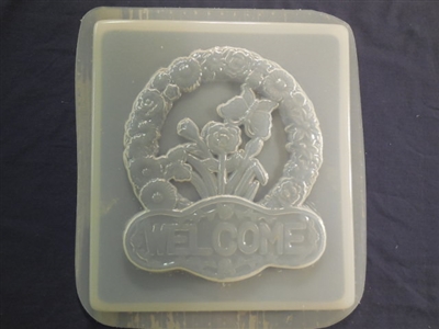 Flower welcome plaster or concrete mold 7258