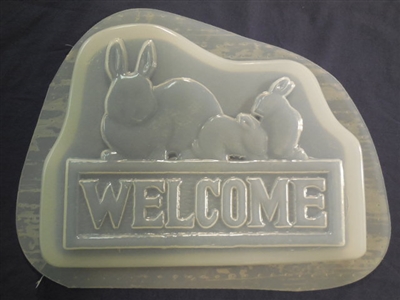 Welcome rabbit concrete or plaster mold 7260