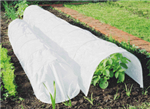 10 foot long easy fleece tunnel protects plants from frost, strong sunlight and pests, but lets light and water in.
