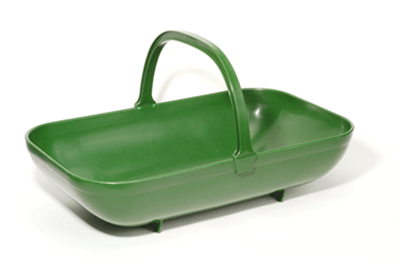 Our green gardening trug is made in England and is durable and is a great basket to harvest and carry fruits, vegetables and flowers in from the garden.