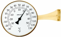 Our large face thermometer is made of brass and glass and easy to read.