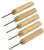 Set of 5 hanging pegs. Made from beech with stainless steel spikes, these pegs are designed to be hammered into wood. Simple, strong storage for kitchen, garage, porch or shed. Made from FSC beech.